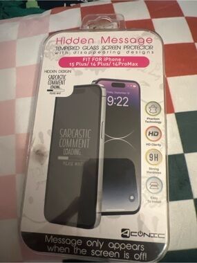 Hidden Message Tempered Glass Screen Protector for iPhone - Black